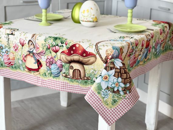 Скатертина гобеленова MAGIC EASTER Limaso, 137х137, Квадратна, Великодній, Без люрексу, 75% поліестер, 22% бавовна, 3% акрил, Гобелен | Зображення 7