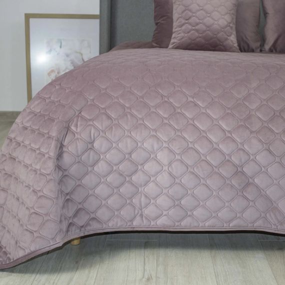 Покрывало двуспальное ТЕП Velour Ромб круглый 4-00517_33955 220х240 см темно-розовое | Зображення 1