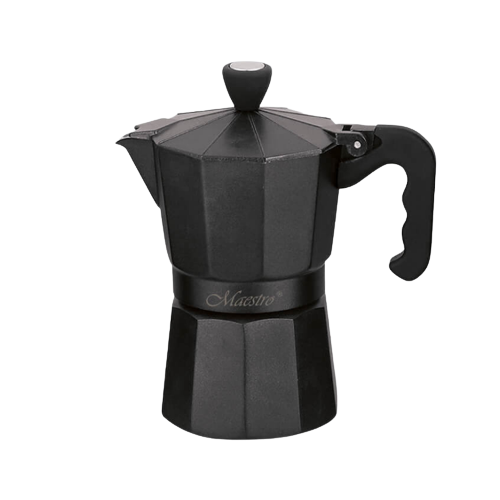 Кавоварка гейзерна 150мл (3 порції) алюмінієва MR-1666-3-BLACK Espresso Moka Maestro