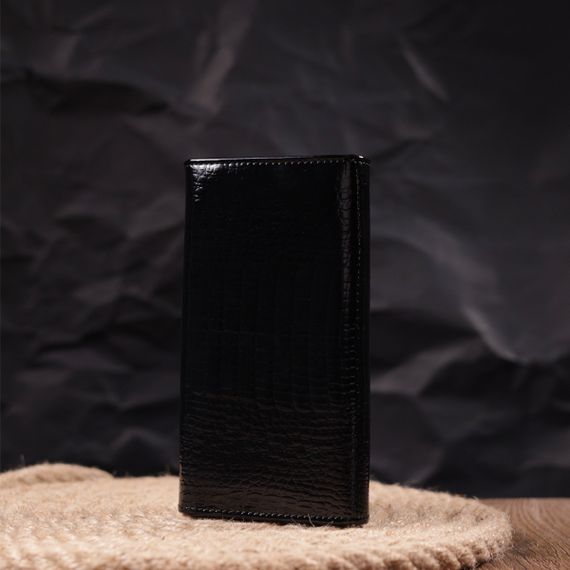 Лаковый женский кошелек с визитницей ST Leather 19403 Черный | Зображення 7
