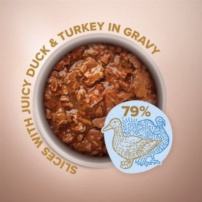 Влажный корм для собак Club 4 Paws Selection Плюс Кусочки с уткой и индейкой в соусе 85 г (4820215368049) | Зображення 1