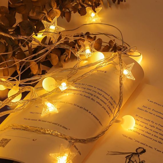 Світлодіодна гірлянда кульки та зірки AWFLTO 15 м, 120 LED, 8 режимів, пульт, водостійка, для вулиці та дому | Зображення 6