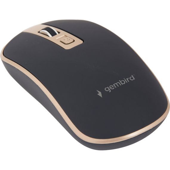 Мишка Gembird MUSW-4B-06-BG Wireless Black-Gold (MUSW-4B-06-BG) | Зображення 1
