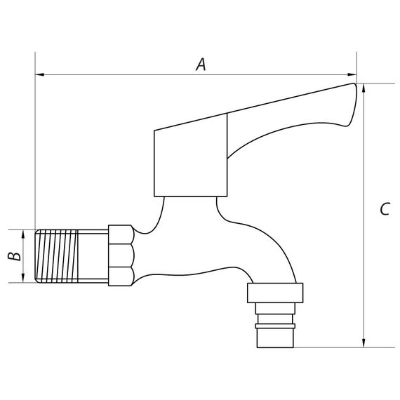 Кран для холодной воды 1/2" Mixxus BIB-03 (нерж. сталь) (SS0052) | Зображення 1