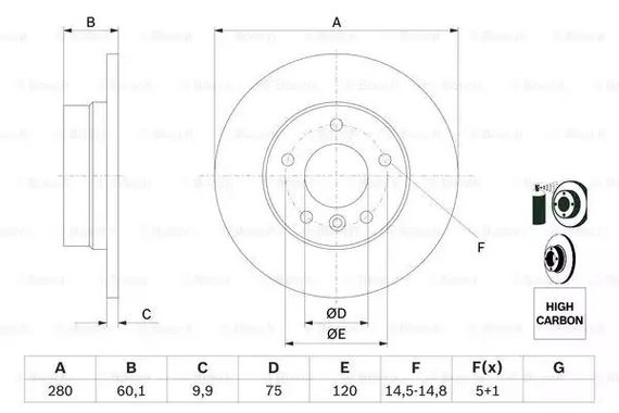 Диск гальмівний BMW 3, BOSCH (0986478561) | Зображення 4