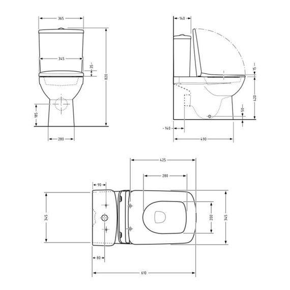Унітаз підлоговий Qtap Tern Ultra Quiet безобідковий з сидінням Soft-Close QT17226003AW White | Зображення 1