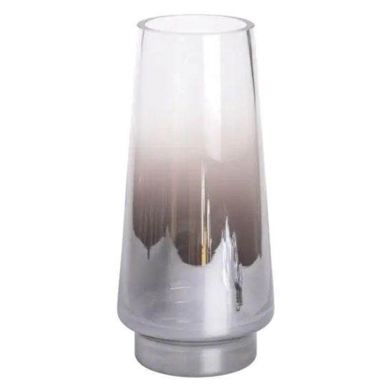 Стеклянная ваза для цветов 2.6 л декоративная прозрачная ваза для букета 30 см Серая HP-10-1