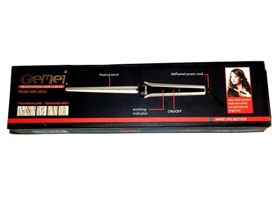 Конусная керамическая плойка Gemei 2914 Hair Curlers для создания мелких локонов | Зображення 2