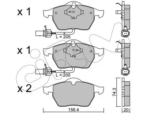 Колодки передні гальмівні Passat B5/Audi A4/A6 00-05, CIFAM (8221813) | Зображення 7