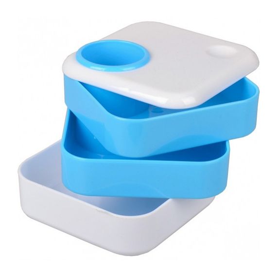 Стакан для ручек 568 пластиковый 10х10х9 см Голубой