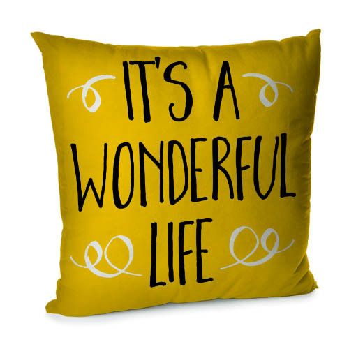 Подушка диванная с бархата It`s a wonderful life 45x45 см (45BP_22NG026)
