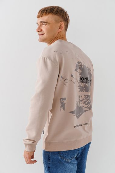 Світшот з принтом чоловічий 91-24 S Бежевий shop (2000990679512) | Зображення 5