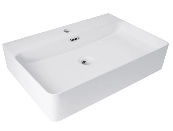 Раковина підвісна Qtap Nando LT 610х420х140 мм, White, прямокутна, без донного клапана QT12116146W