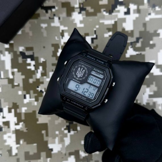 Годинник наручний Patriot 010BKUASI Тризуб срібло Чорні + Коробка. | Зображення 2