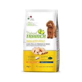 Корм Trainer Natural Super Premium Adult Mini Con Pollo Fresco, Riso & Aloe Vera сухий для собак дрібних порід з куркой, рисом і морськими водоростями 2 кг