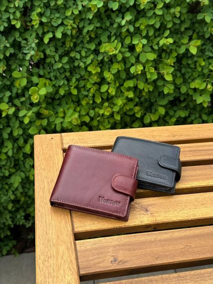 Мужской кошелек бумажник натуральная кожа черный, коричневый HORTON 208 | Зображення 9