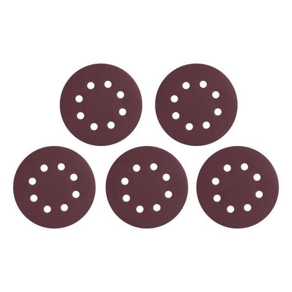 Круг наждаковий самоклейний 125 мм з отворами, папір класу С, К320, 5 од. INTERTOOL BT-0592