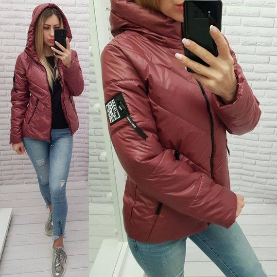 Жіноча демісезонна куртка, арт. 1008, бордо
