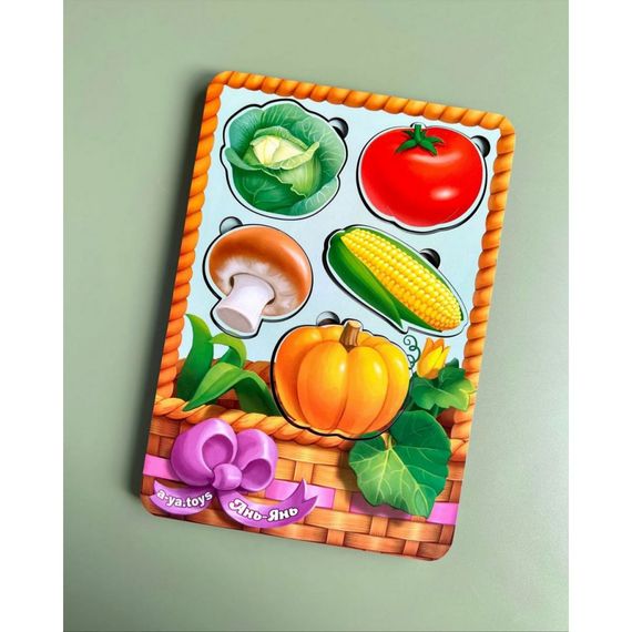 Настольная развивающая игра "Корзина с овощами-2" Ubumblebees (ПСФ043) PSF043 сортер-вкладыш | Зображення 3