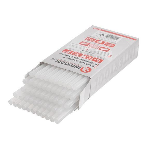 Комплект стрижнів клейових прозорих 11,2*200 мм, 1 кг, картонне пакування INTERTOOL RT-1015 | Зображення 3