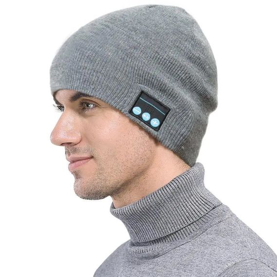 Портативная колонка ШАПКА с bluetooth наушниками SPS Hat BT True. Цвет: серый PJ-26 | Зображення 5