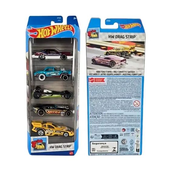 Hot Wheels Drag Strip Подарунковий набір з 5-ти машинок Хот Вілс Дрег-рейсінг | Зображення 7