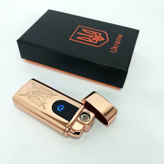 Электрическая и газовая зажигалка Украина с USB-зарядкой HL-431. EJ-514 Цвет: золотой | Зображення 3