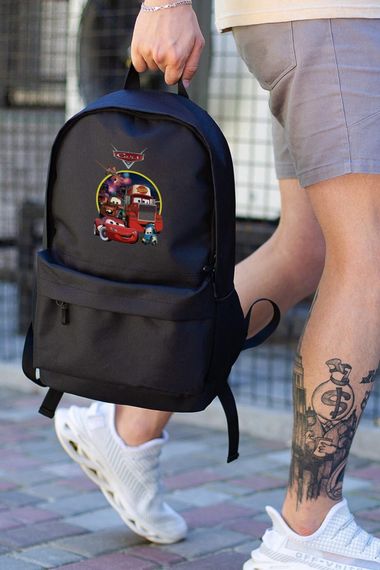 Повсякденний рюкзак шкільний для хлопчика/дівчинки Without з принтом Тачки Black