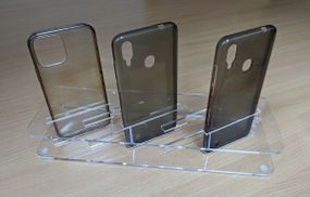 Подставка под чехлы смартфонов, из акрила, 5 отделений