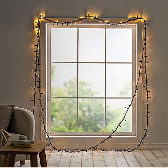 Новорічна гірлянда кімнатна нитка 22 м 220 LED чорний провід Жовтий W220LED22MBY | Зображення 7