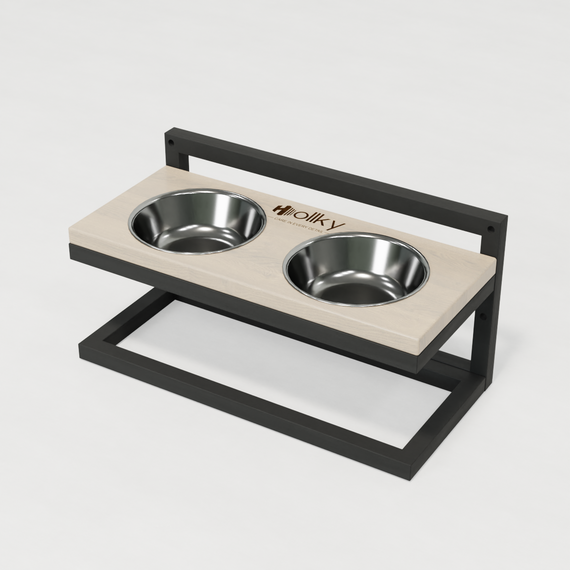 Миски на регульованій підставці для маленьких собак Hollky Flex S (2 × 0.450 л) FS-422523-GRWH