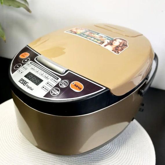 Мультиварка з фритюрницею 1500W, Opera OD-366, Бежевий /  Електрична мультиварка з тефлоновим покриттям