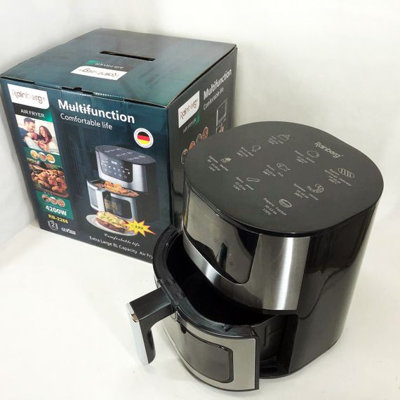 Аерофритниця Rainberg RB-2268 4200 Вт, Електрофритюрниця з таймером, Аерогриль для запіканок JB-91 | Зображення 4
