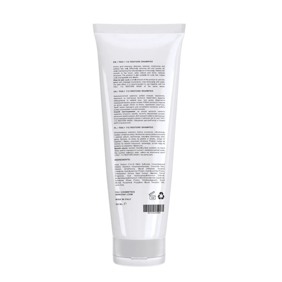 Шампунь для волосся амінокислотний FAV.1 112 RESTORE SHAMPOO (250 ml) | Зображення 1