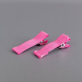 (10 шт) Заколка-заготовка уточка с репсовой лентой 3,5 см - малиновый