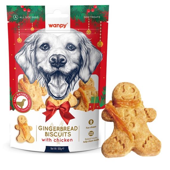 Ласощі для собак з куркою Wanpy Gingerbread Biscuits with Chichen, 100 гр