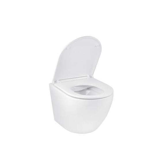 Унітаз підвісний безобідковий Kroner Harz WHI493736 RIMLESS з сидінням Slim Duroplast / Soft-close / Quick rel | Зображення 3