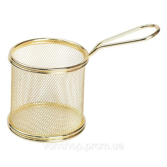 Кошик сервірувальний для картоплі фрі та снеків 9×9×9 см Золота HP-19-5-G | Зображення 1
