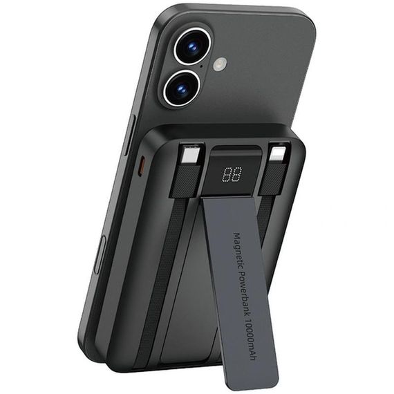 Портативний ЗП Power Bank WIWU Wi-P061 22.5W+PD20W з БЗП+iWatch with cable 10000 mAh Black | Зображення 1