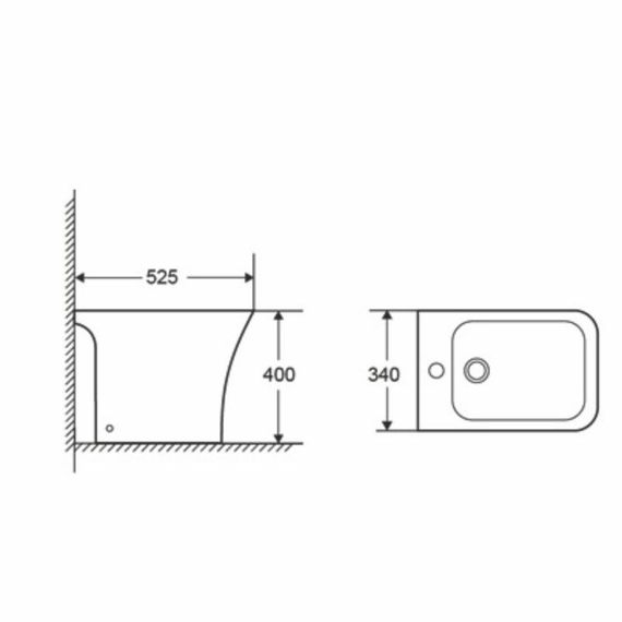 Біде підлогове Qtap Presto Quadro 525×340×400 мм, White QTPRE29W49124 | Зображення 1