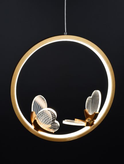 Люстра світлодіодна підвісна LED світильник для квартири на стелю лед 26471 Золото 35-200х25х10 см. | Зображення 2