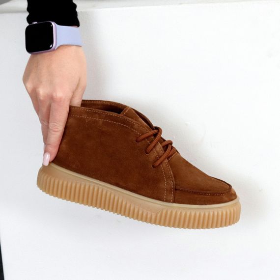 Руді черевики дезерти в стилі casual натуральна замша на потовщеній підошві | Зображення 6