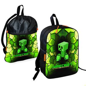 Школьный рюкзак детский Minecraft + Сумка для обуви спортивной формы рюкзак-мешок  для мальчика (01715)
