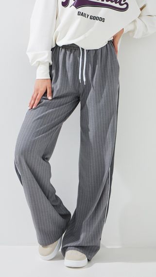 Штани прямі з візерунком жіночі LAWA WTC02467 M Сірий shop (2000999551123)