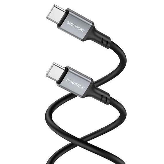 Дата кабель Borofone BX83 Famous PD60W Type-C to Type-C (1m) Black | Зображення 1