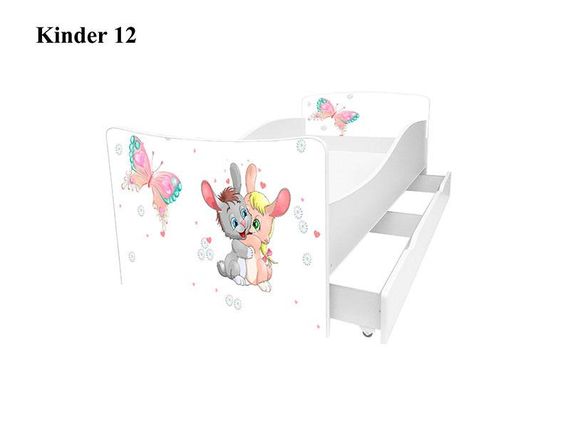 Детская кровать Kinder 12 Зайчики, с ящиком для белья | Зображення 1