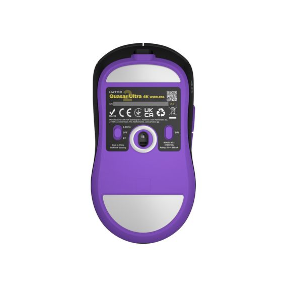 Мишка Hator Quasar 2 Ultra 4K Wireless/Bluetooth/USB Black/Lilac (HTM570BL) | Зображення 2