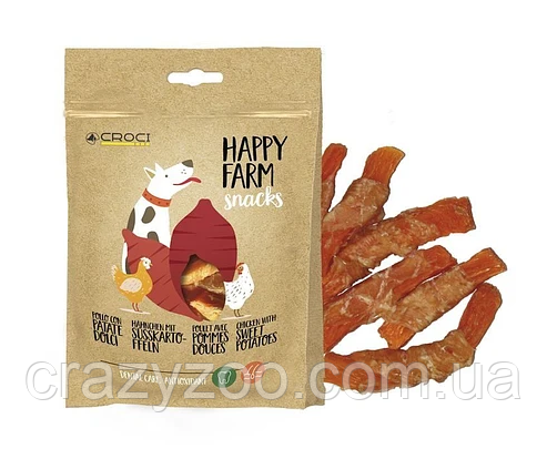 Лакомство для собак Croci Happy Farm курица с картофелем 80 г С1130026