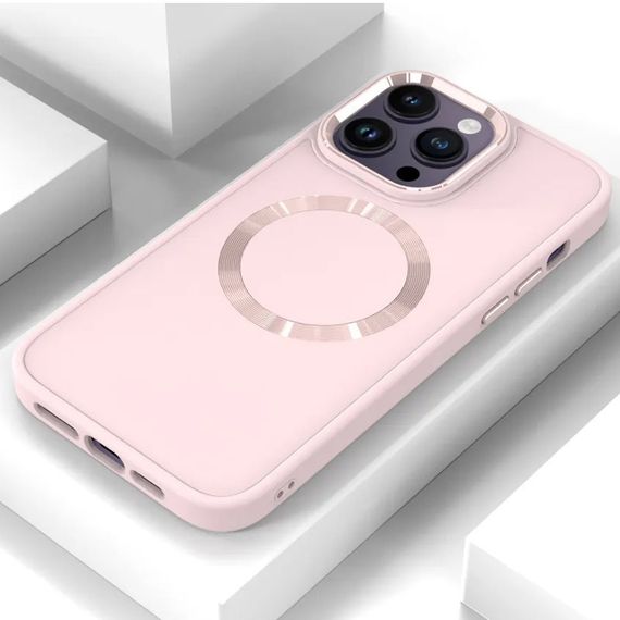 TPU чехол Bonbon Metal Style with MagSafe для Apple iPhone 12 Pro / 12 (6.1") Розовый / Light pink | Зображення 1