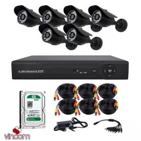 Комплект AHD видеонаблюдения CoVi Security AHD-6W KIT  HDD1000